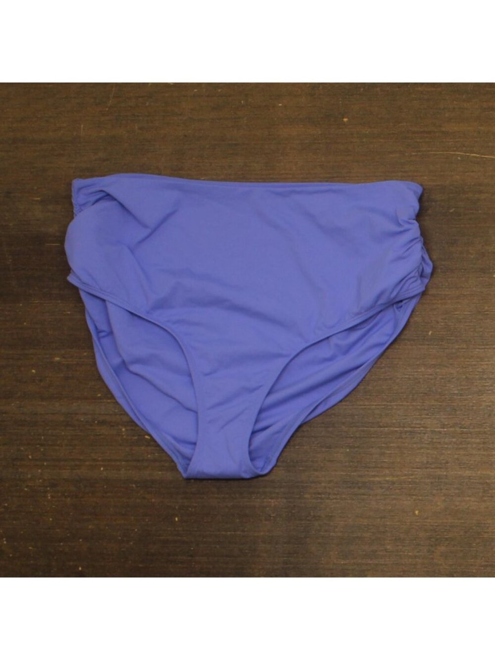 Anne Cole Convertible High Waist Shirred Swim Bottom Periwinkle Blue Purple L